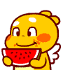 82 emoticon eating watermelon by allsmil