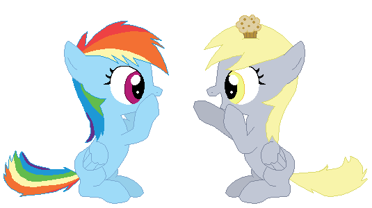 rainbow dash and derpy hooves bffs  by t