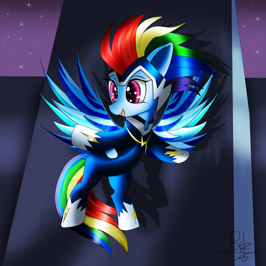 elemental pony eletric rainbow dash by s