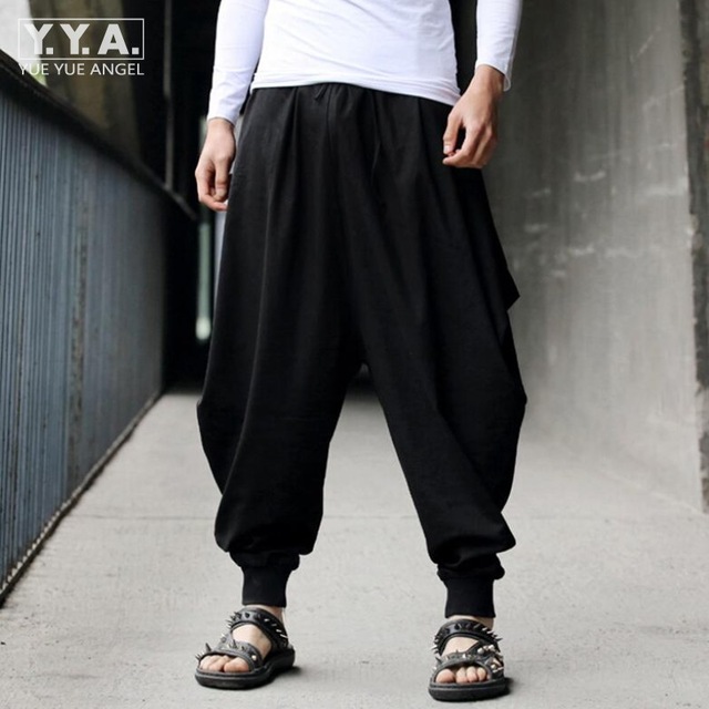 Cotton-Linen-Mens-Harem-Baggy-Pants-Japa