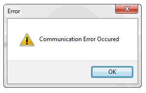 Communication Error Occured