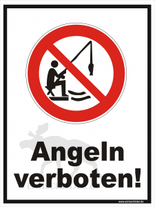 Hinweisschild Angeln verboten