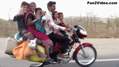 happy family bike riding funny gif