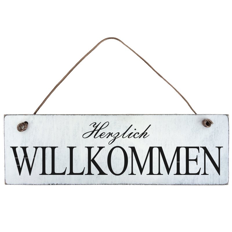 Shabby-Chic-Herzlich-Willkommen-Schild-T