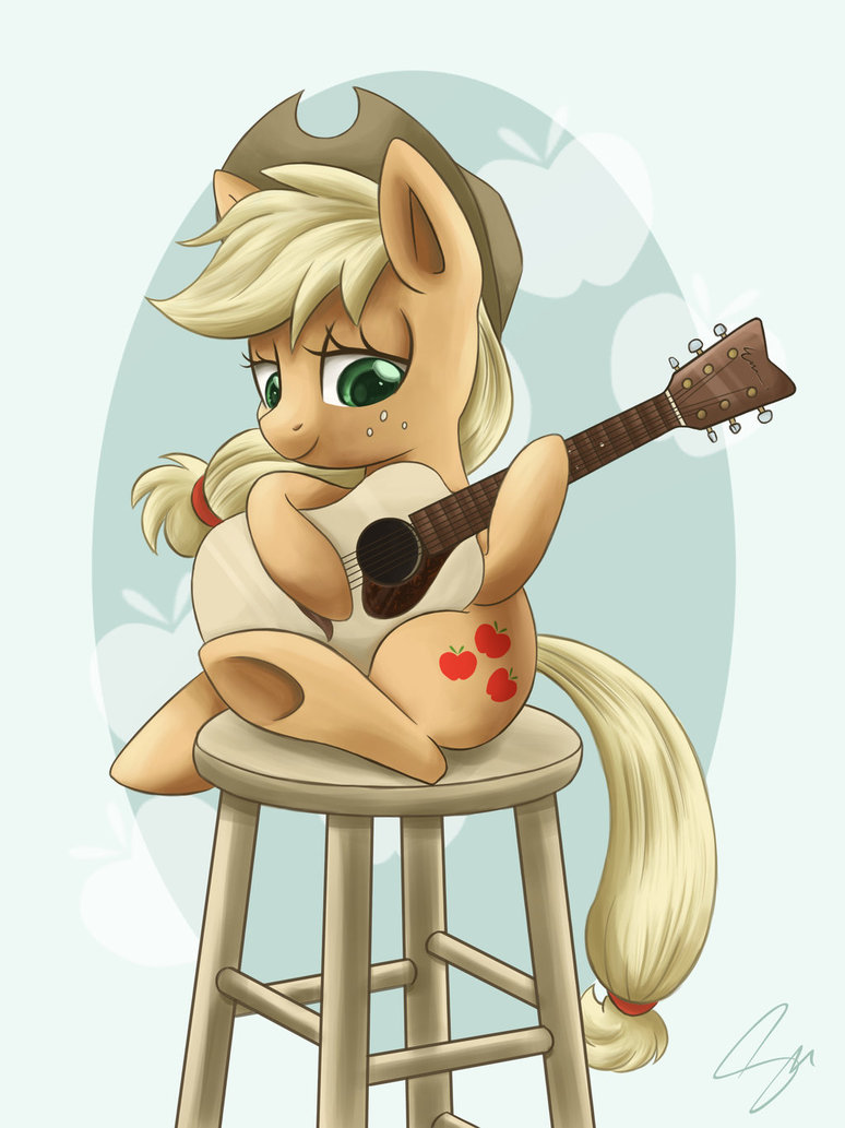 applejack jammin by steffy beff d5o2spr.