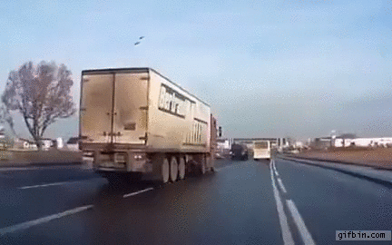 truck sudden swerve