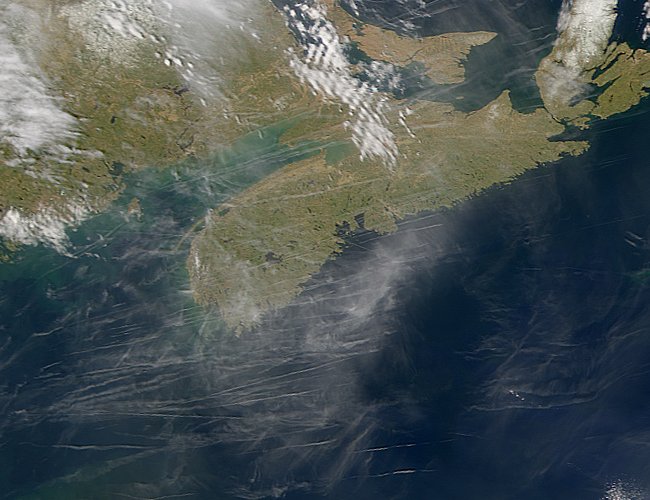 Contrails over Nova Scotia