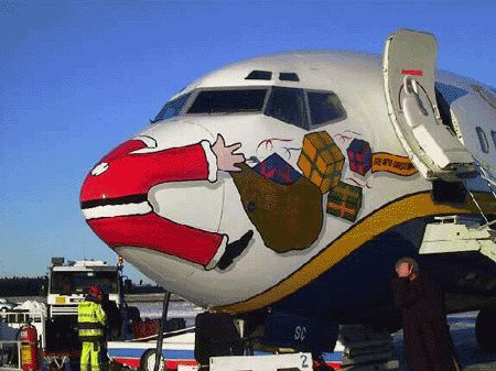 weihnachtsmann flugzeug