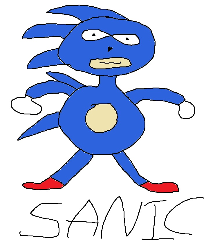 I drew sanic hegehog by andyparka-d44xhh