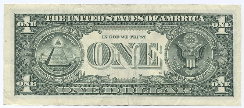 tf56155 one dollar bill reverse-united s