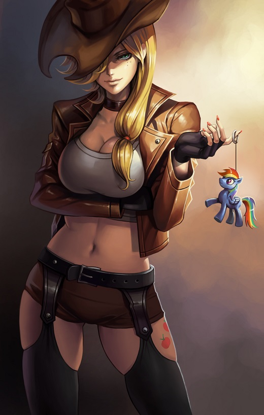 human form of applejack by dantewontdie-