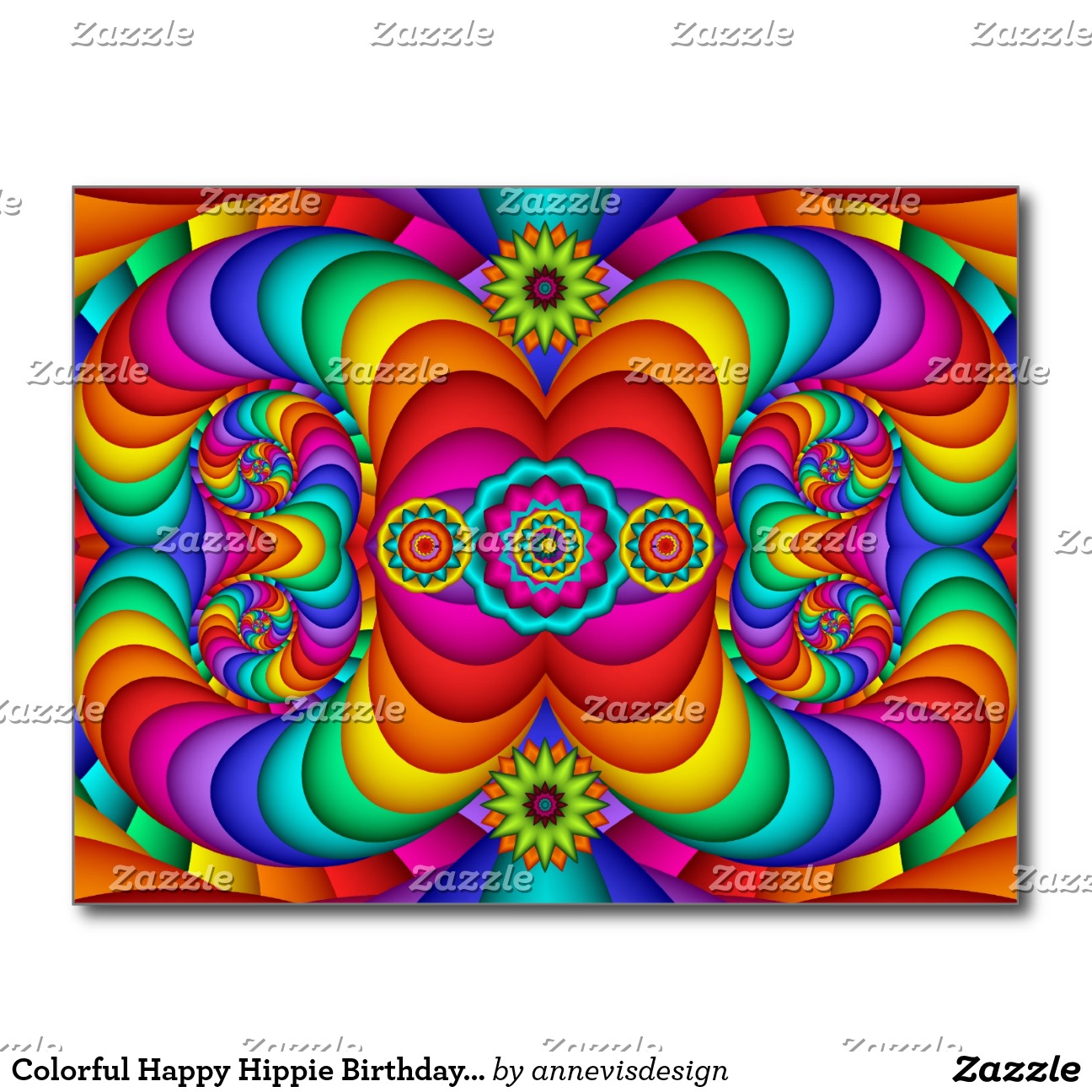 bunte gluckliche hippie geburtstags post