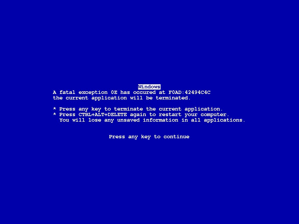 XScreenSaver simulating Windows 9x BSOD