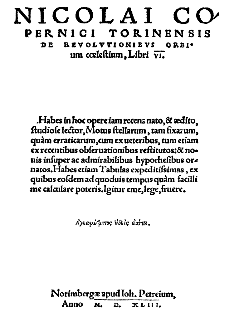 De revolutionibus 1543