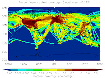 Model predicted contrail