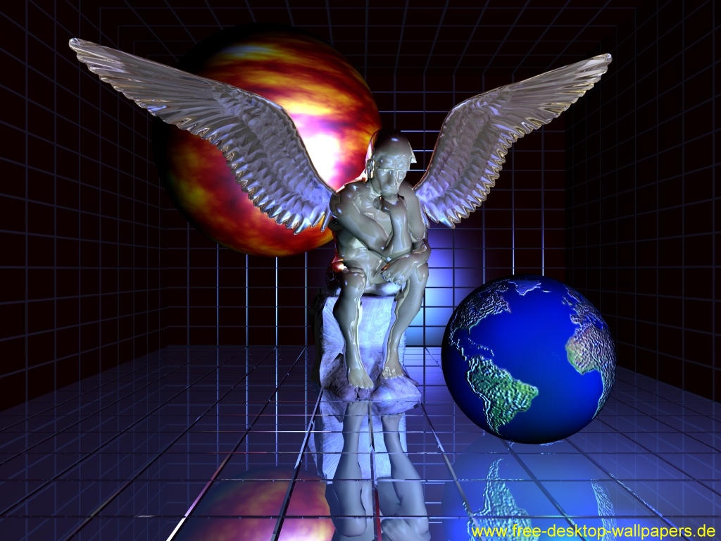 Bilder-Thread 3D Fantasy Wallpaper Erde Sonne Engel bl