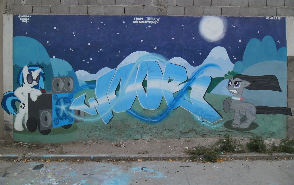 vinyl scratch and octavia graffiti by sh