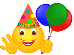 smiley fasching luftballons