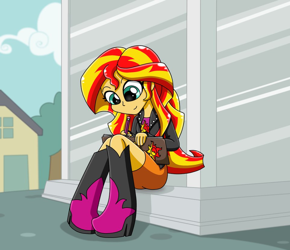 mlp sunset shimmer equestria girl writin