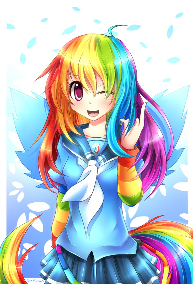 mlp gakusei   rainbow dash by fenrixion-