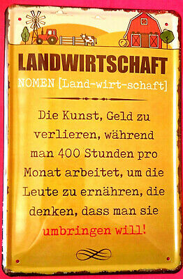 Blechschild-20x30-LANDWIRTSCHAFT-arbeite