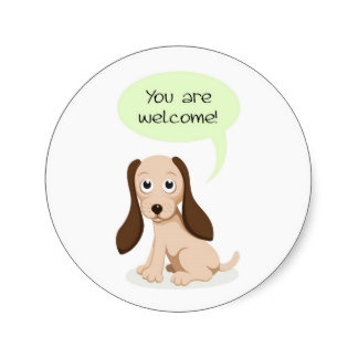 you are welcome puppy dog stickers-reb6d