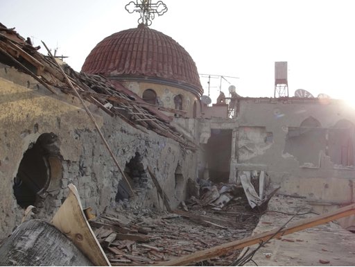 damaged church