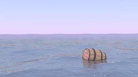 wooden-barrel-drifting-ocean-blue-footag
