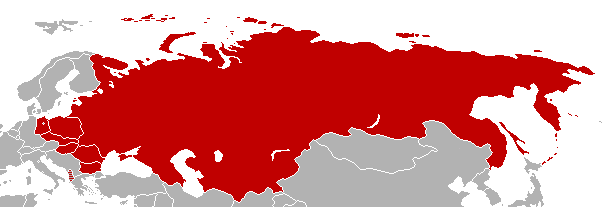 Map of Warsaw Pact countries