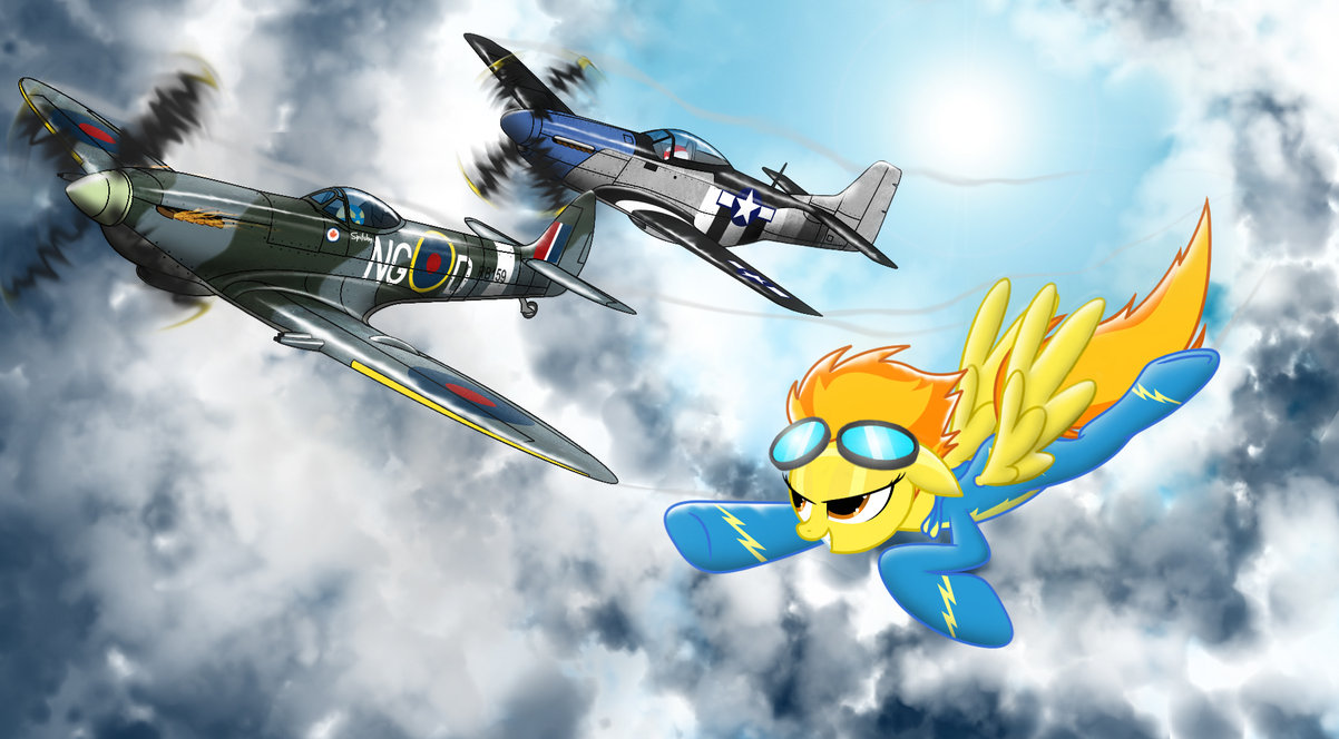 spitfire flying with vintage friends by