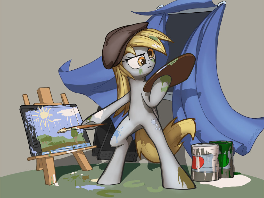 derpy drawing on a tablet by cannibalus-