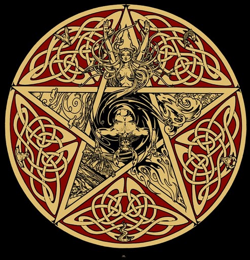 Horned God Goddess Elemental Pentacle Sh