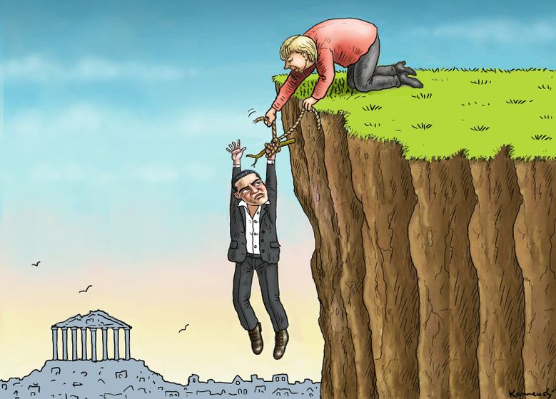 merkel helps tsipras  marian kamensky