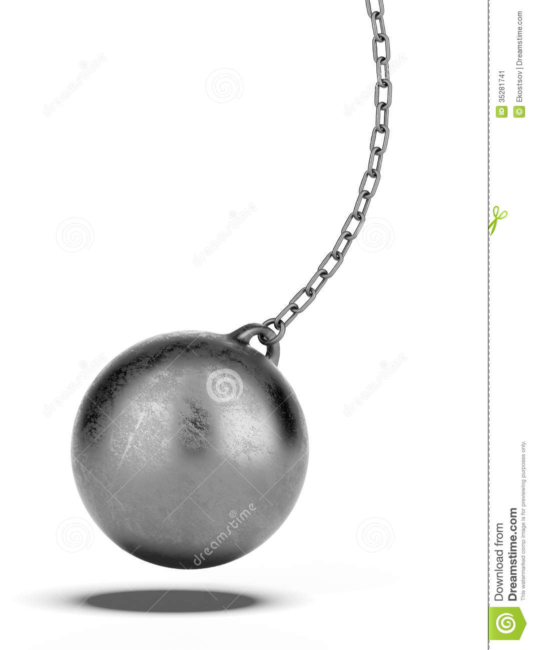 wrecking-ball-isolated-white-background-