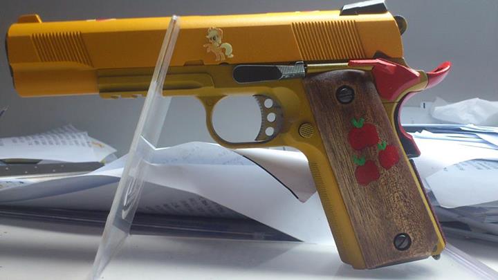 654778 safe applejack irl apple gun pist