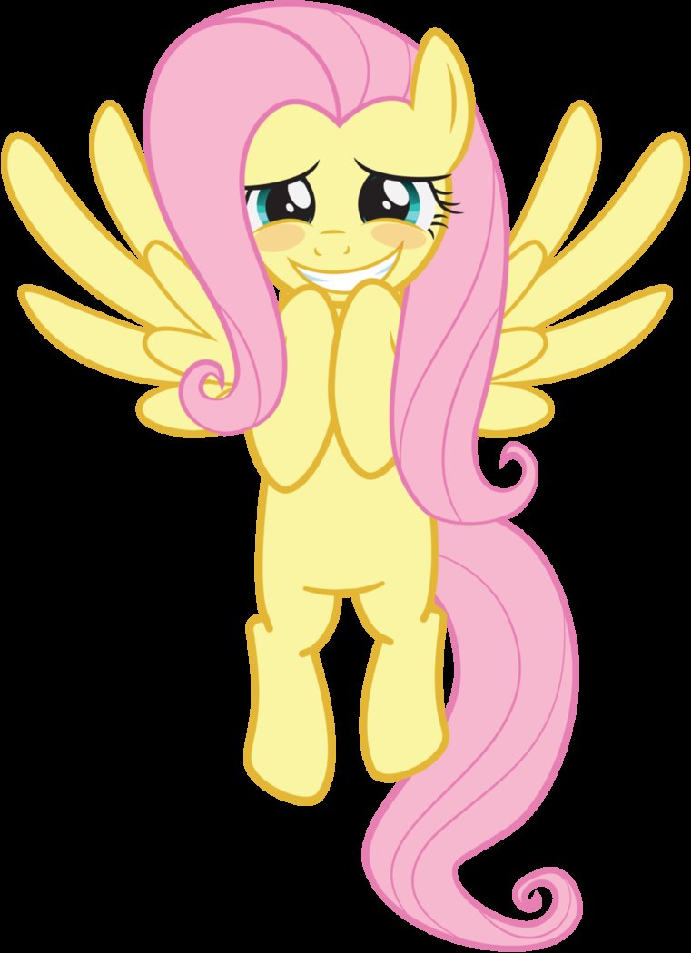 fluttershy   hovering blushing smile by 