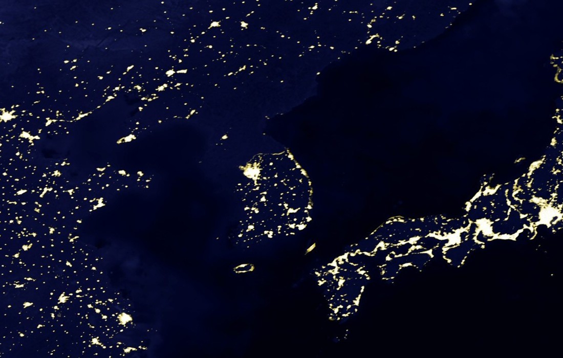 Nordkorea bei Nacht