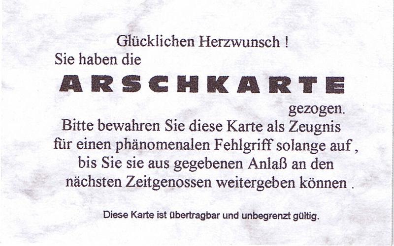 Arschkarte