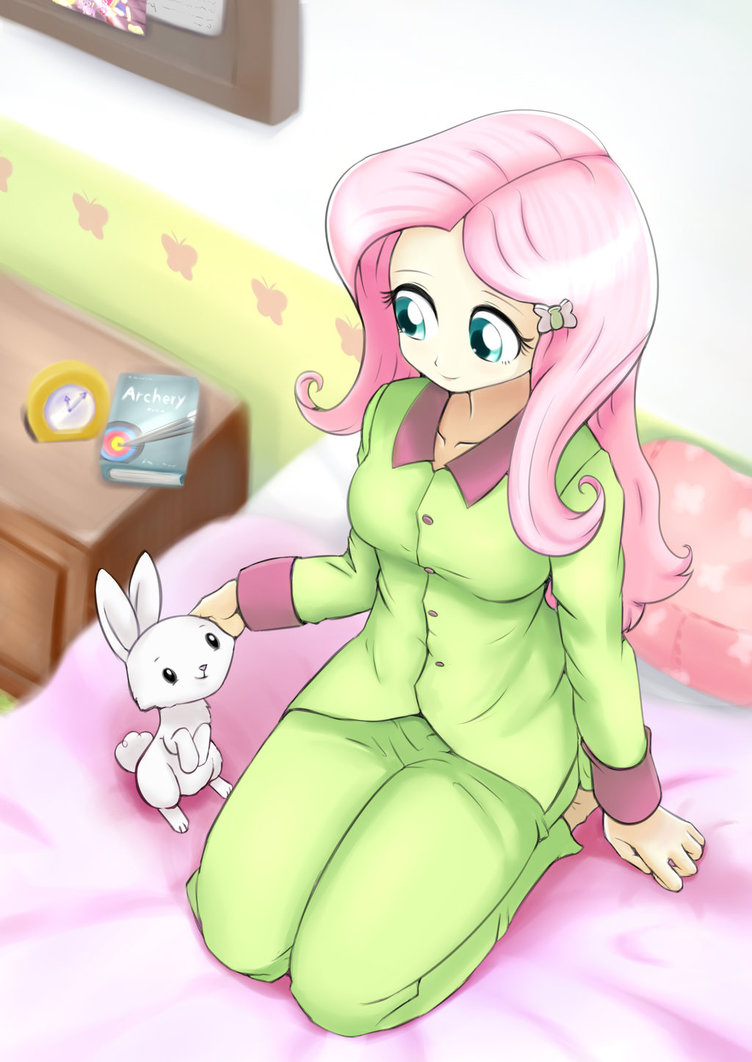 flutter shy and angel bunny by ryou14-d9