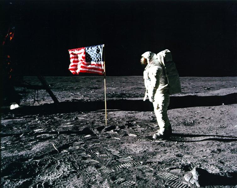 United States astronaut Buzz Aldrin salu