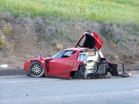 ferrari enzo crash mercedes slr