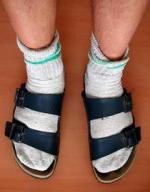 Socken mit Sandalen