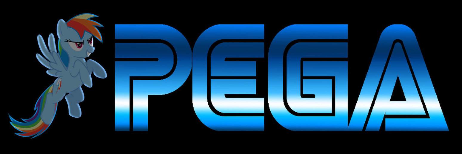 pega logo with rainbow dash by thegreenm