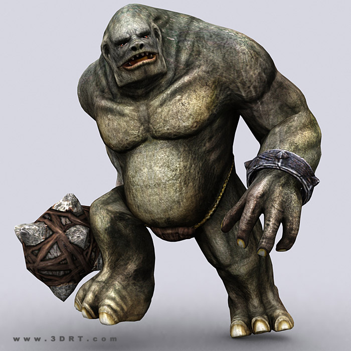 troll golem fantasy 3d animated characte