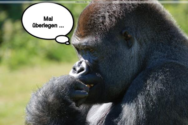 7450-Affe Gorilla Denker Mal C3BCberlege