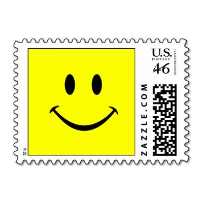 smiley face post card stamp postage-p172