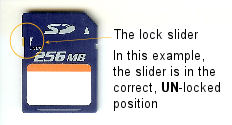 SD card lock slider