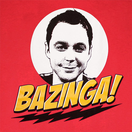 Big Bang Bazinga Sheldon Red Shirt