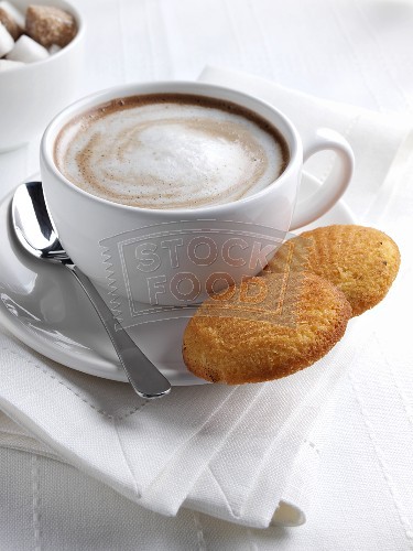Eine Tasse Kaffee mit Madeleines-907905