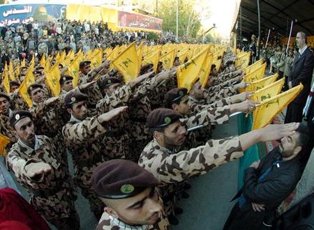 hezbollah nazi salute